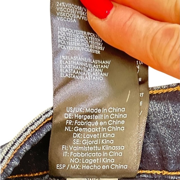 Liverpool LA  button fly mid tone flared frayed hem Blue Jeans size 10/30 - Picture 6 of 8